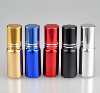 

New 200pcs 5ML Mini Travel Colored Glass Roll on Bottle For Essential Oils Perfume Bottle with Personal Oil Sample Container