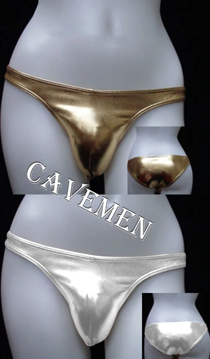 Metallic color * concise style *1543*Cavemen official sexy men lingerie Men Sexy T-Back Thong G-String Brief Underwear free ship