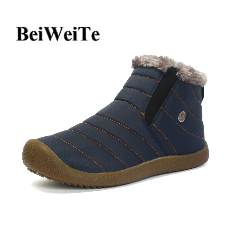 BeiWeiTe Big Size Men's Winter Outdoor Shoes With Fur Hiking Sports Sneakers For Women Waterproof Tourism Walking Snow Boots NEW BeiWeiTe Big Size Men's Winter Outdoor Shoes With Fur Hiking Sports Sneakers For Women Waterproof Tourism Walking Snow Boots NEW