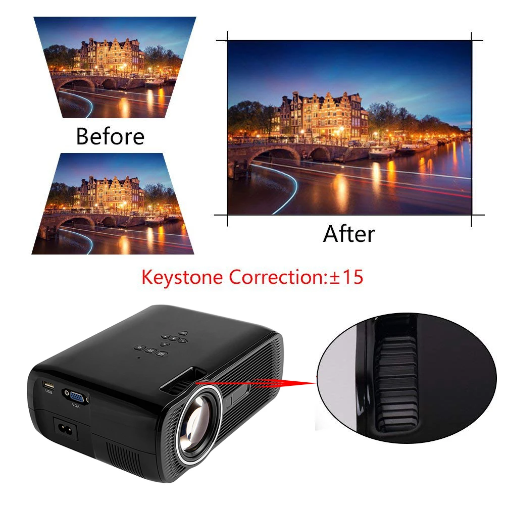 Умный мини-проектор 2000 люмен 1080P Full HD светодиодный проектор домашний кинотеатр HDMI VGA USB Домашний кинотеатр 5,1 видеопроектор