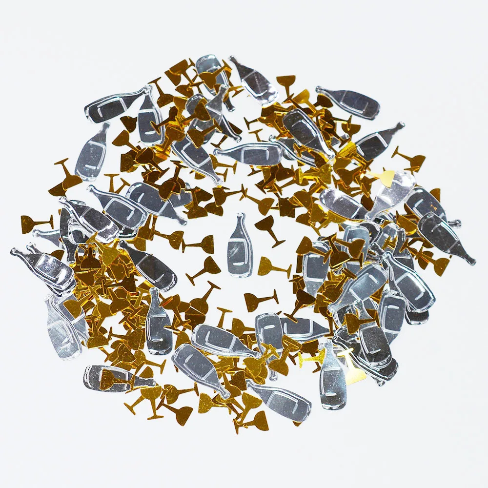 

15g Wine Bottle Wine Glass Confetti Wedding Birthday Decrations Christmas Halloween Table Scatters