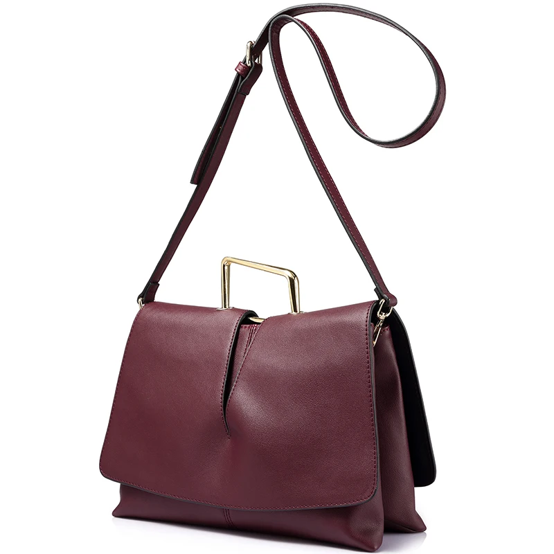 Женская сумка в руках LOVEVOOK, не большая сумка на плечо с двумя отделениями на молнии, сумка кроссбоди с регулируемым длинным плечевым ремнем, из искусственной кожи - Цвет: Deep Burgundy