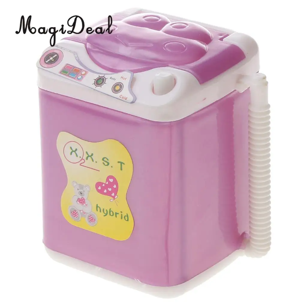 MagiDeal 1Pc Plastic Mini Washing Machine Dollhouse Furniture Toy for Dolls Bathroom Children Pretend Role Play Game Lovely Toy