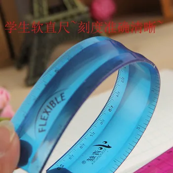 

10 pcs/lot Multicolour student flexible ruler tape measure 15cm 20cm (6\8 inch) Straight Ruler Office School supplies