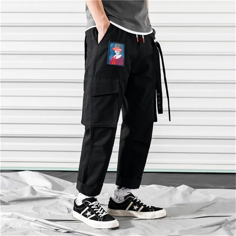 Men Joggers Hip Hop Harem Pants Streetwear Casual Men Pants 2019 Fashion Summer Trousers Pink Cargo Pants Men With Side Pockets