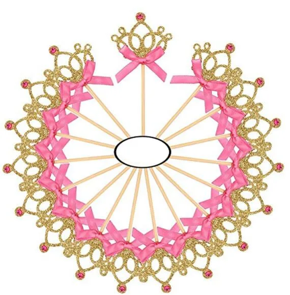 

50pcs Cupcake Toppers Gold Silver Glitter Crown Cake Decoration Dessert Table Birthday Party Decor Wedding New Year Party Favor