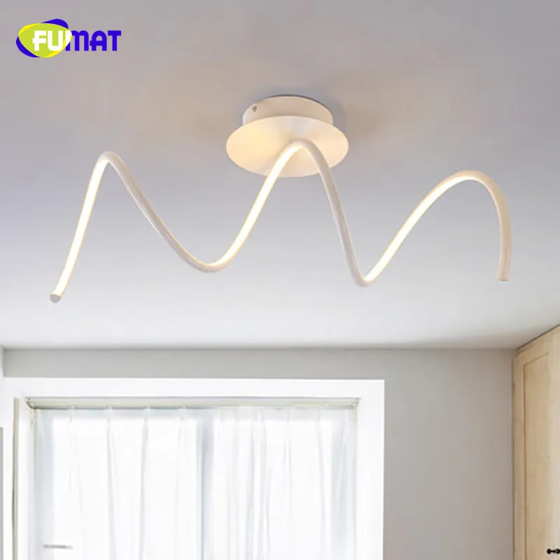 Fumat blanco aluminio LED Luces de techo comedor iluminación salón dormitorio techo Lámparas bar arte luminarias para Teto