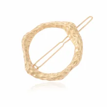 Заколки для волос для Новинки для женщин Нерегулярные вогнутой поверхности круглый туман золотистая шпилька полигон аксессуары для волос головной убор G0508