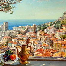 Город на холме Искусство Ручная роспись креативная Цифровая живопись маслом 24 Цвета Пигмент Кисть DIY живопись по номерам