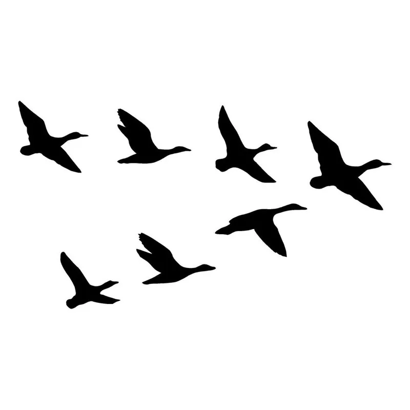 

20.3*11.4CM A Group Of Wild Duck Funny Car Styling Decal Hunting Lover Car Sticker Black/Silver S1-2391