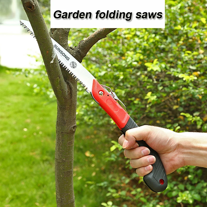2 MPT Portable Trimming Saw Folding Fruit Tree Pruning Garden Hand saw  Wooding Trimming Saws  Rubber Handle Garden Hand Tools