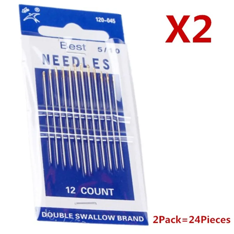 

2Pack=(24Pcs) Hand Sewing Needles Stitcher Thread Harness Craft Hand Stitch Tool for Leather Craft AA7375