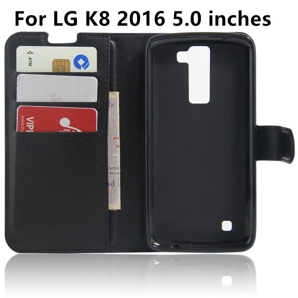 Чехол для мобильного телефона LG K4 /LG K8 K10 роскошный защитный флип-чехол для телефона кожаный чехол-кошелек