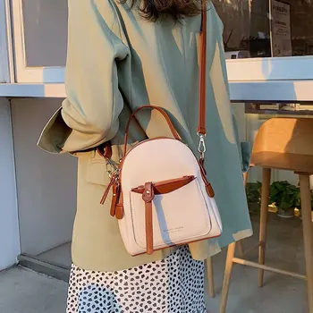 

Small backpack women leather Shoulder Bag 2019 Summer Leisure Multi-Function mini backpacks female bag for teenage girls