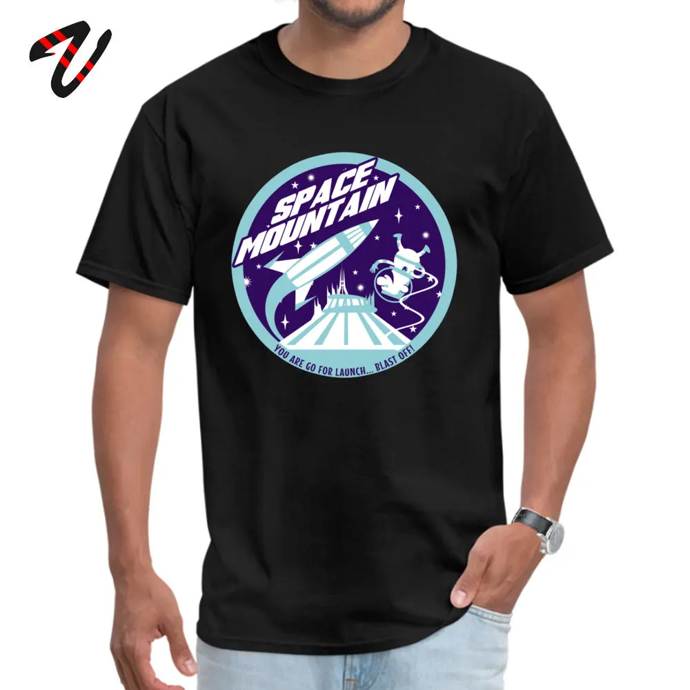 SPACE MOUNTAIN (blues) Summer T Shirt Short Sleeve for Men Pure Cotton Summer/Fall Crew Neck Tshirts Simple Style T-Shirt Rife SPACE MOUNTAIN (blues)14892 black