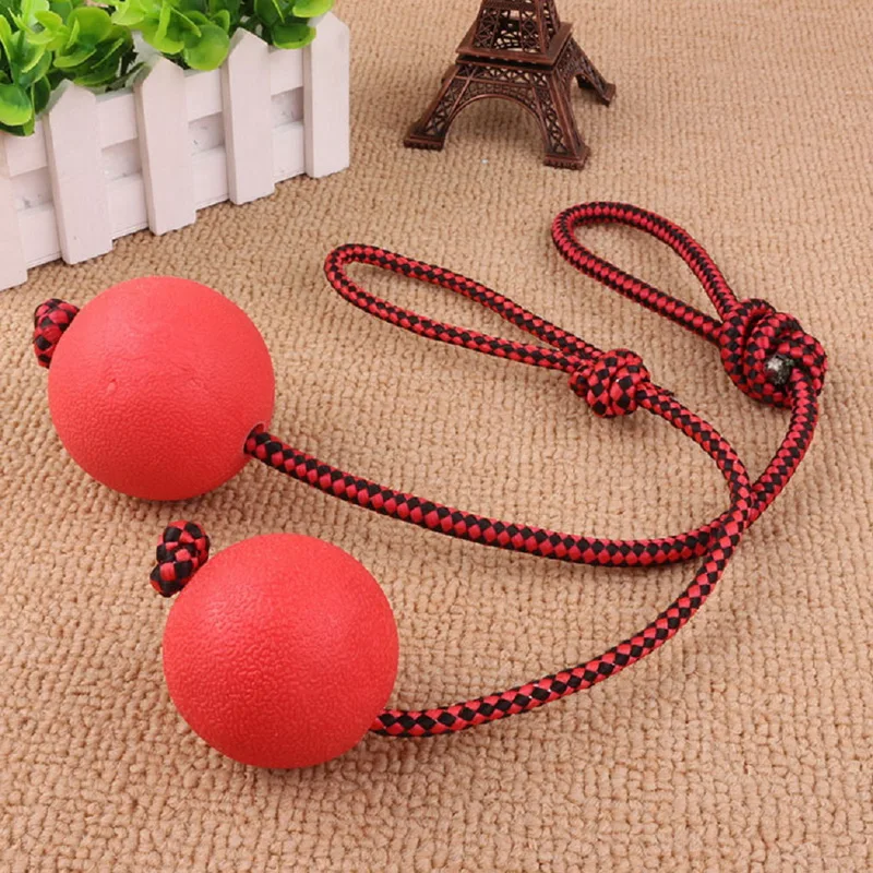 Hot 1pc Solid Rubber Dog Chew Training Ball with Rope Pet Puppy Playing