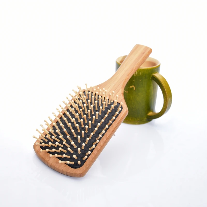 Natural Bamboo Wood Paddle Brush Wooden Hair Care Massage Comb Anti static Comb 1pcs Hairs Beauty