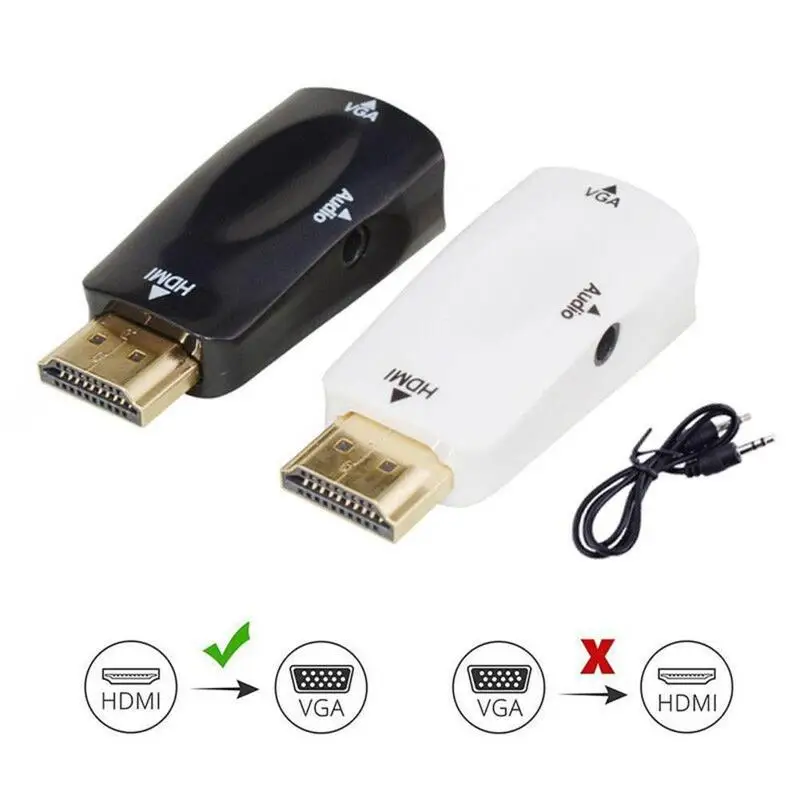 Rovtop HDMI a VGA audio adapter convertitore di cavo maschio-femmina-femmina adattatore audio HD 10