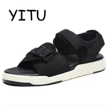 YITU/ г.; Летняя женская обувь; черные сандалии; пляжные сандалии на плоской подошве; уличные сандалии с подвесной светильник; пляжная Мужская обувь; спортивные кроссовки