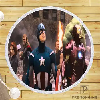 

Custom DIY Customized Microfiber Fabric The-Avengers (1)@1 Round Beach Blanket Towel Printed on Demand 150cm #19-01-28-4-133