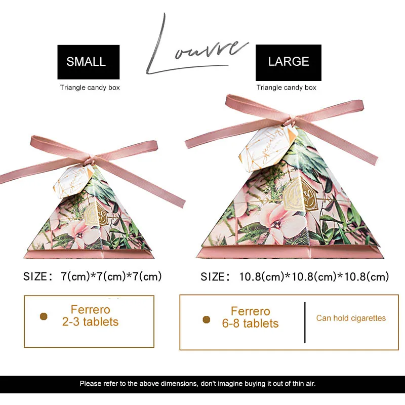

10Pcs Double-Layer Triangular Candy Box European Multicolor Wedding Birthday Party Supplies Creative Wedding Packing Box