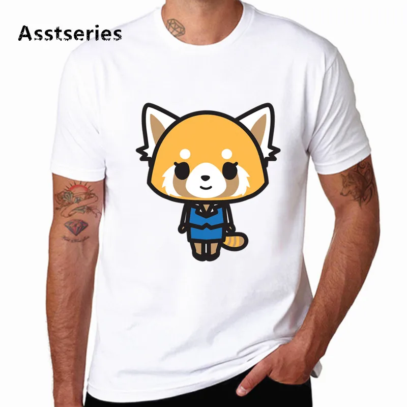 Aggretsuko aggression Retsuko Harajuku футболка с круглым вырезом Fck You панковская Футболка с принтом Повседневная футболка с короткими рукавами уличная HCP4589