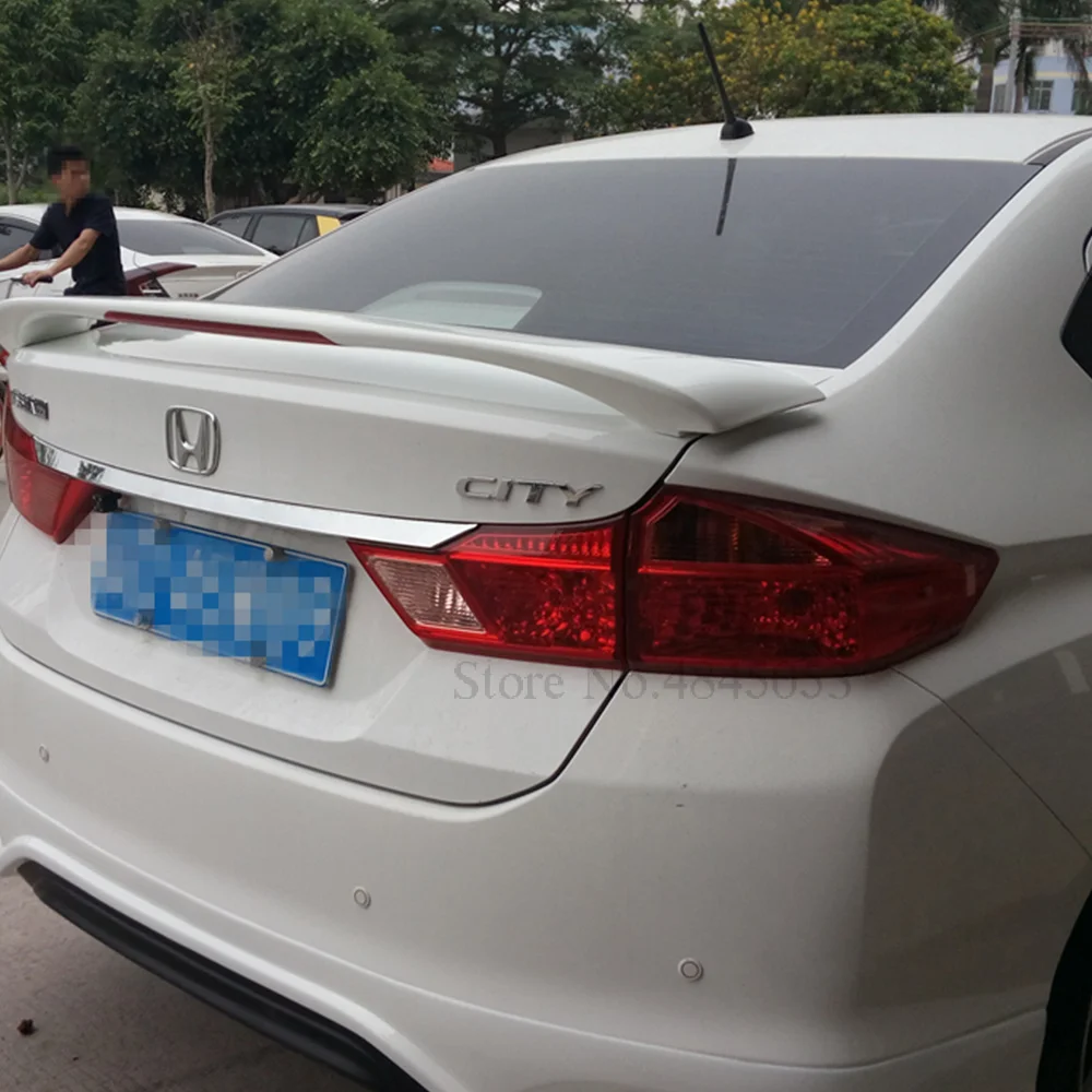 Для Honda City с Фонарь спойлер ABS пластиковый Неокрашенный задний праймер Багажник крыло багажника спойлер для автомобиля