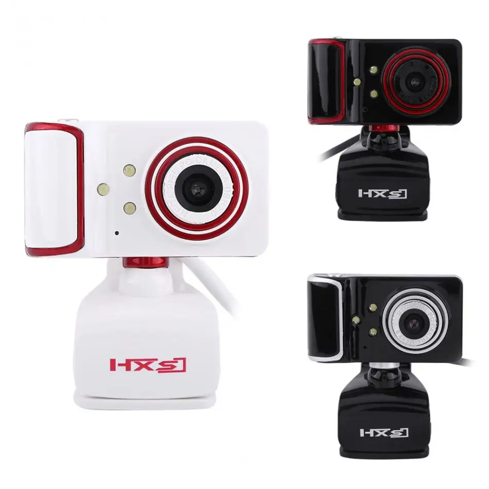 HXSJ S10 16M Pixel HD веб-камера клип-на 3 светодиодный вращающийся USB веб-камера для ПК компьютера