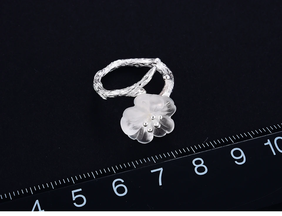 Lotus Fun Real 925 Sterling Silver Natural Handmade Fine Jewelry Flower in the Rain Ring Open Rings for Women Female Bijoux