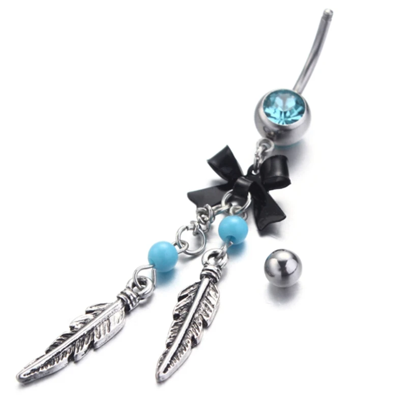 Popular Bow Tassel 1 Pc Piercing Navel Ring Exquisite Belly Ring Fashion Navel