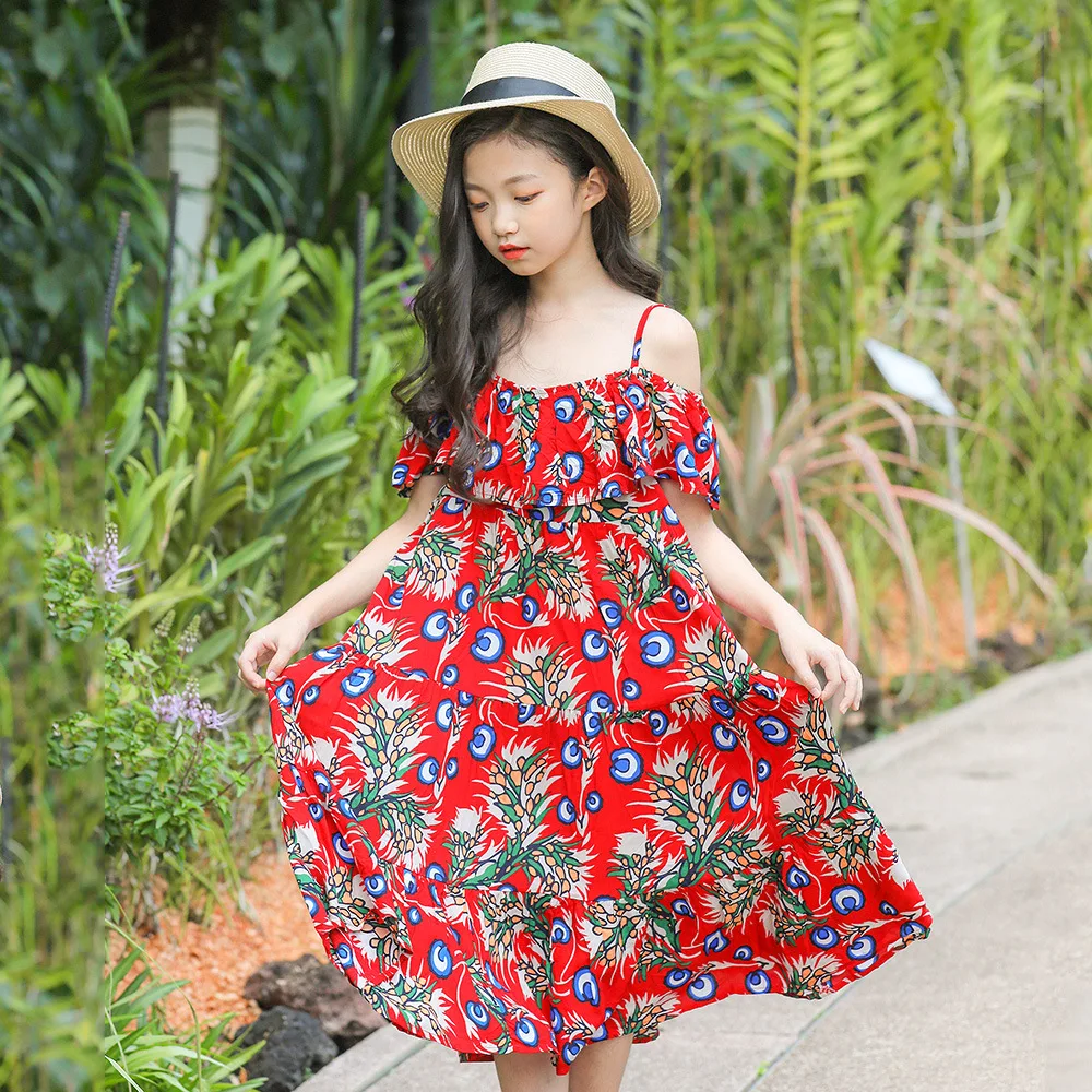 2019 Summer Holiday Dresses For Girls Teenagers School Teen Clothes 6 7 8 10 12 14 Years Sundress The Dress Robe Fille | Детская одежда