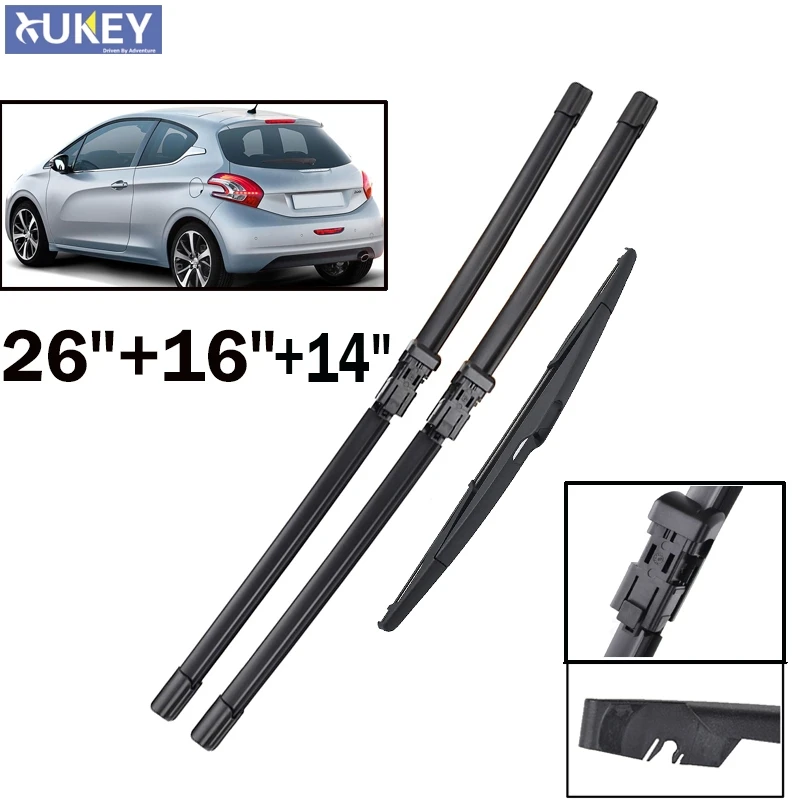 Xukey Rhd Lhd Front And Rear Wiper Blades For Peugeot 208 2012 2013 2014 2015 2016 2017
