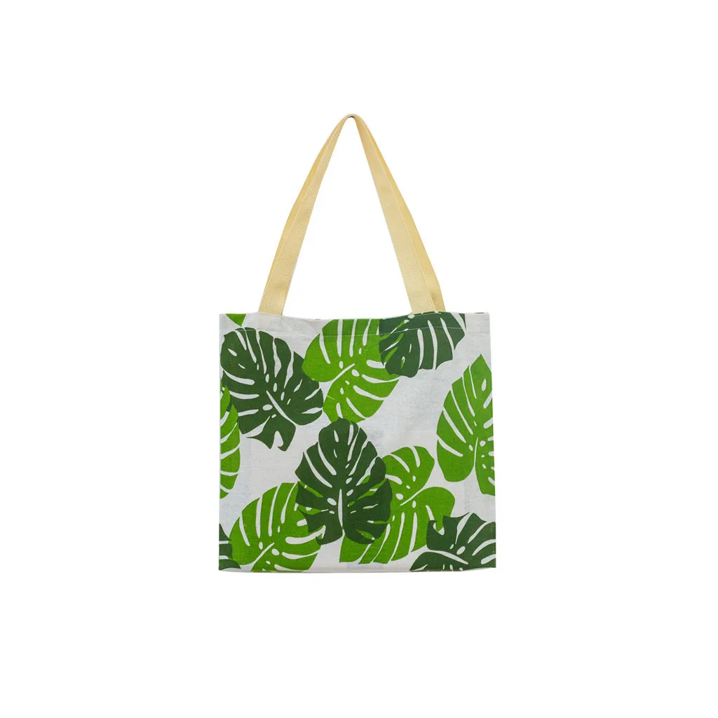 Льняная хлопковая домашняя кухонная хозяйственная сумка для хранения большая-Вместительная женская холщовая пляжная сумка повседневная сумка* D - Цвет: F