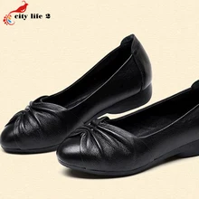 Candy Color Soft Bottom Flat With Round Leather Shoes Casual Non Slip Mother Shoes font b