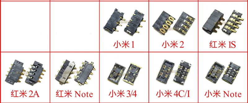 

FPC Connector Battery Holder Clip Contact For Xiaomi 1 2 3 4 4C Max Redmi 1S 2S 2A 3S 3X 4A 3 Pro Note 3 4 Prime 4X On board