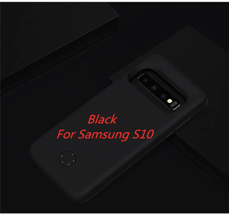 Расширенный чехол для батареи телефона для samsung S10 Plus резервный аккумулятор чехол для samsung S10/S10e портативный Банк питания зарядный чехол - Цвет: Black For S10