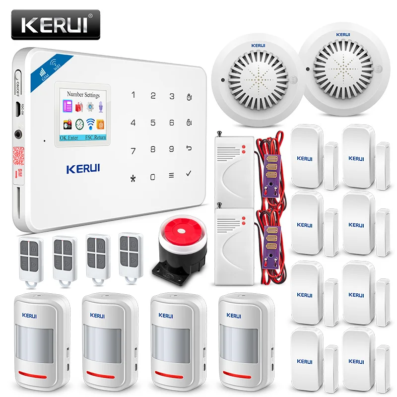 KERUI wifi GSM охранная сигнализация PIR детектор движения датчик двери сигнализация детектор сигнализация