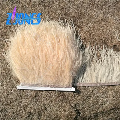 beige 10 ярдов/партия 10-15 см черный натуральный Плюмаж из страусиного пера бахрома отделка ленты для юбки/платья/костюм украшения DIY - Цвет: beige