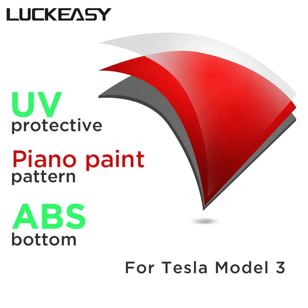 LUCKEASY для Tesla модель 3- задний подлокотник коробка ABS декоративная форма интерьера авто аксессуары красный/белый