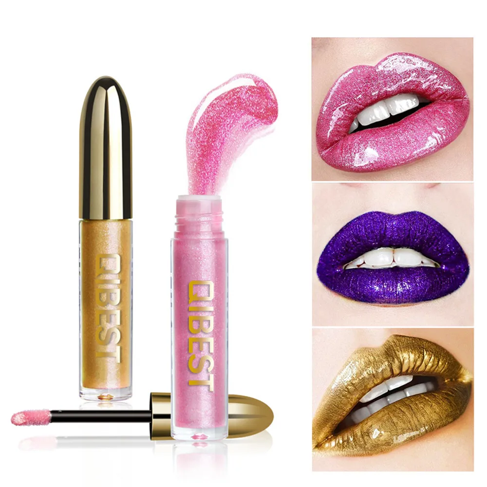 Long lasting lipsticks Women's Fashion Glitter Flip Metallic Matte