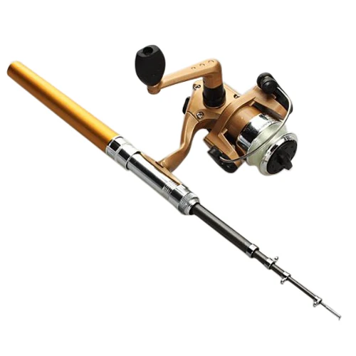 Good deal Telescopic Fishing Rod Pen Shape portable 1M and Reel Spool