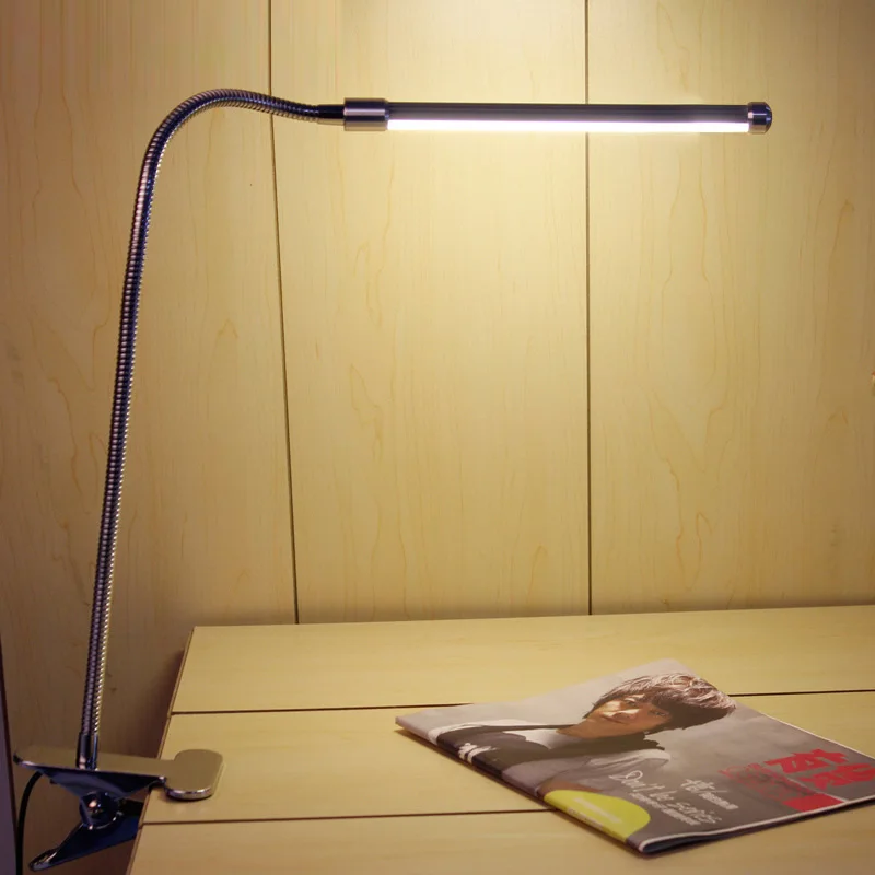 

LED Desk Lamps With Clamp Iron Study Reading kerosene lamp 2 Level Touch Dimmer Silver luminaria led mesa Office Night Light T10
