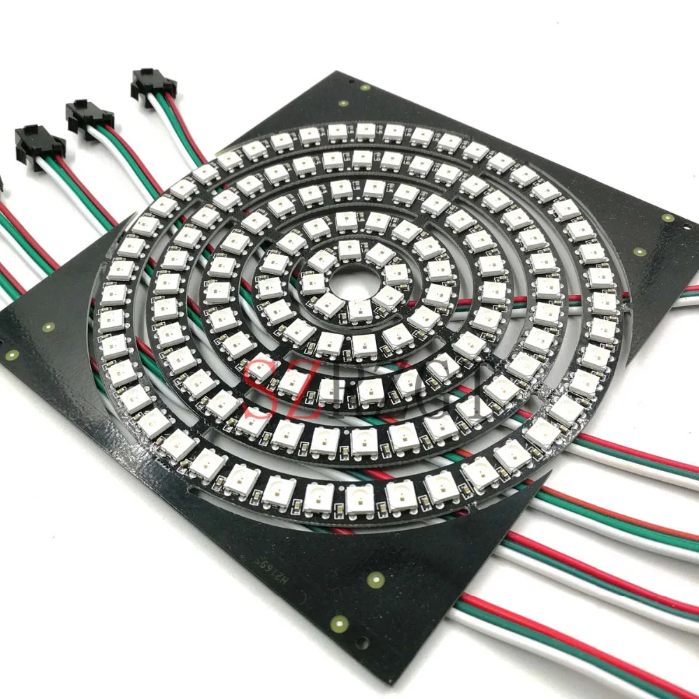 WS2812B пиксельное кольцо 1 8 12 16 24 32 40 48 60 93 241 светодиоды WS2812 SK6812 5050 RGB LED WS2811 ic