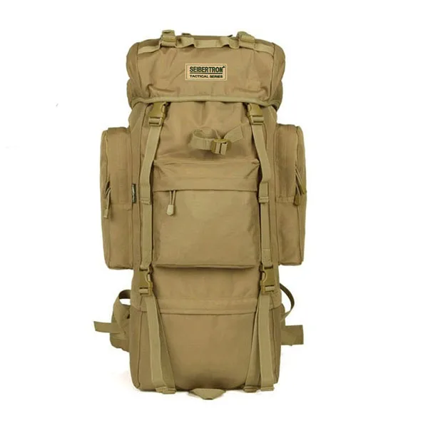 65L Рюкзак для путешествия по горам, супер большой горный туристический рюкзак, рюкзак с большой емкостью - Цвет: Brown