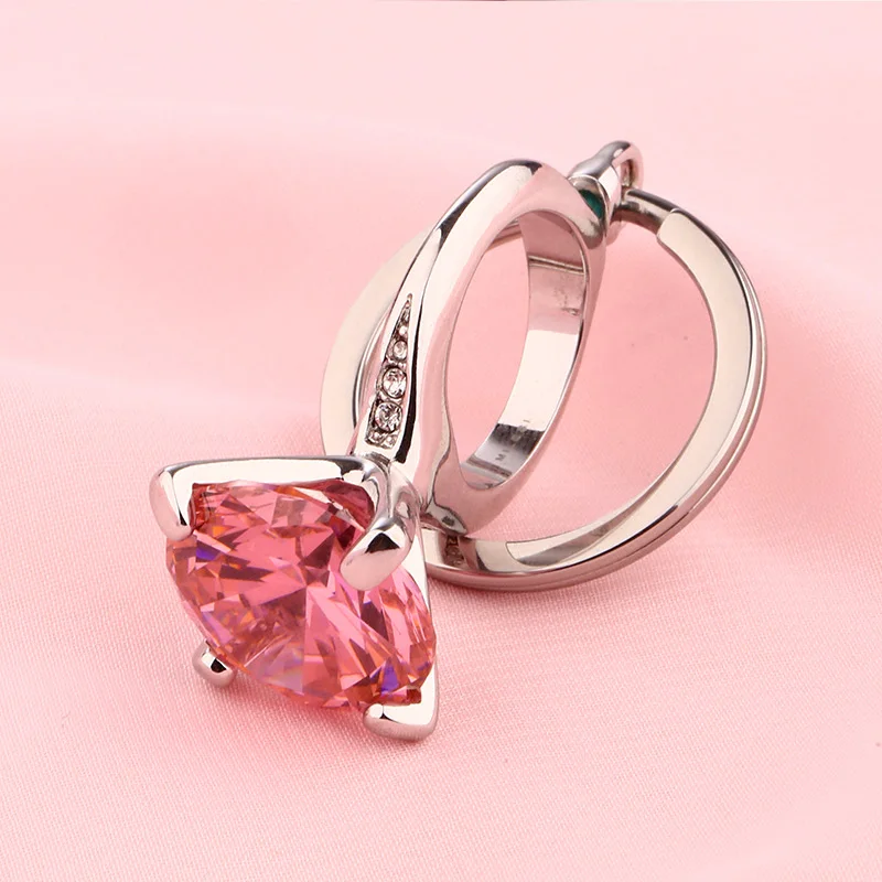 

Milesi - 2017 Luxury Brand Creative Zircon Ring Key chain Keychain with Makeup Mirror Women Novelty Trinket Wedding Birthy Gift