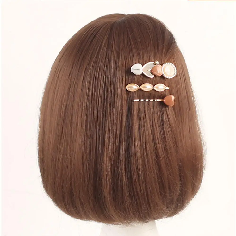 

M MISM New 1set=3pcs Korean Women Acrylic Hairpins Love Heart Hair Clips Gifts Decoration Girls Hair Accessories Hairgrip