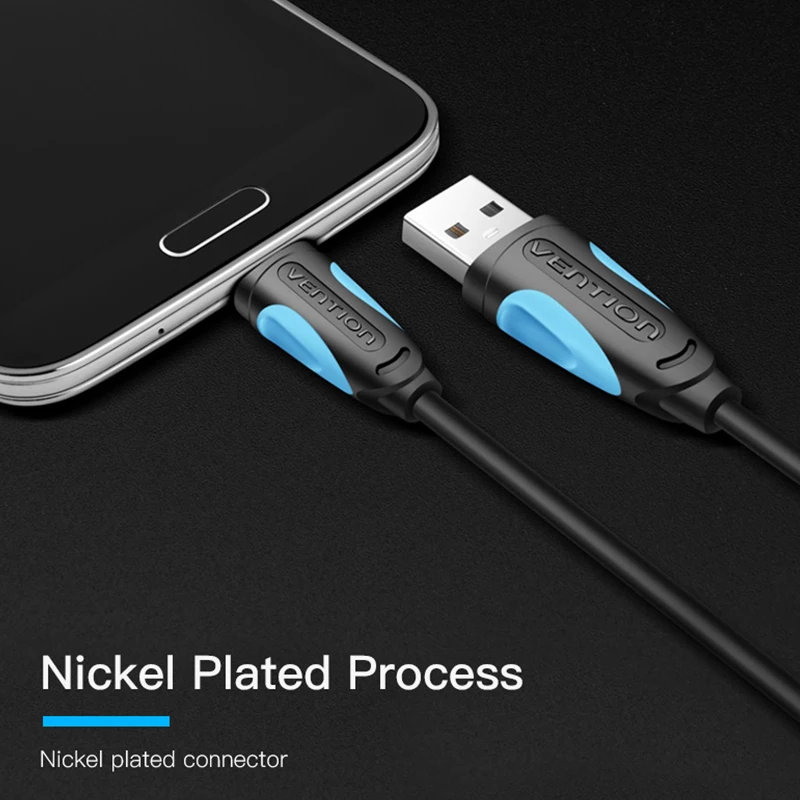 Vention المصغّر usb كابل شاحن مزامنة بيانات كابل شحن سلك سريع ل شاحن هاتف محمول يعمل بنظام تشغيل أندرويد 3 M 2 M 1 M ل سامسونج HTC Xiaomi سوني