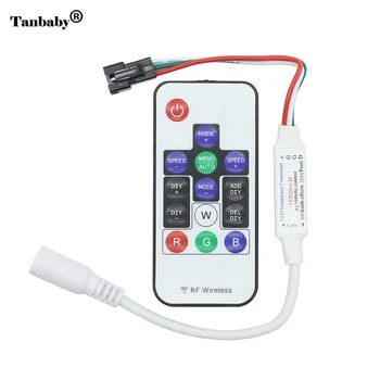 

10Pcs/lot DC5V-24V 14key LED Controller Mini RF Wireless LED Remote Controller for WS2812 LED Lights Strips