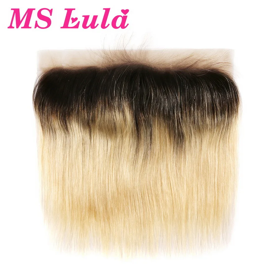 Ms lula волос Омбре блонд предварительно сорвал 13x4 Фронтальная Кружева 1b/613 бразильские Прямые Человеческие волосы remy для наращивания