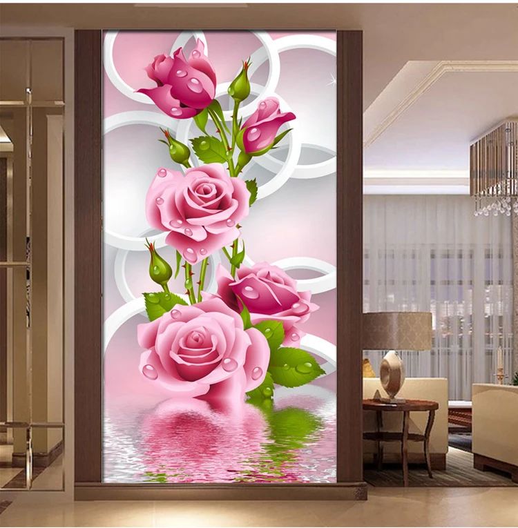

Diamond Embroidery Rose Flowers Diamond Painting Cross Stitch Round Rhinestone Mosaic Unfinished Home Decoration Gift